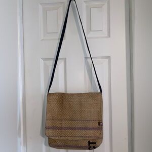 Repurposed Burlap Sack Women's Satchel